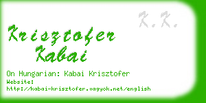 krisztofer kabai business card